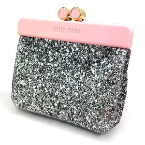 Miu Miu Glitter Pink Travel Bathroom Clutch